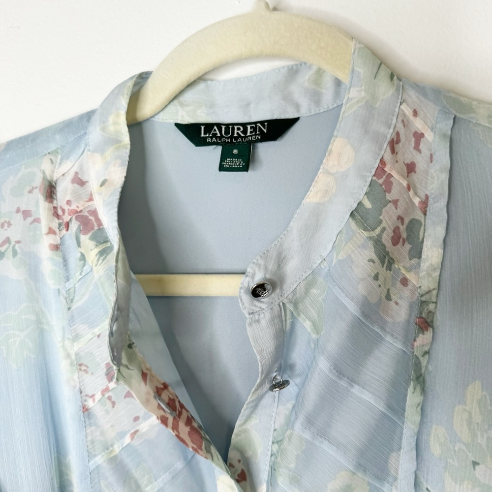 Lauren Ralph Lauren Janevra Chiffon Dress Tiered Size 6 - Picture 8 of 10